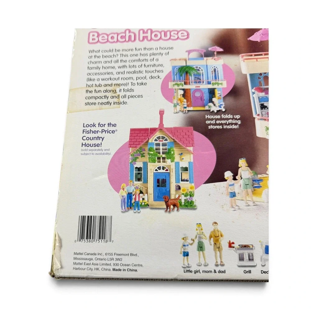 Fisher Price Beach House 75118 Vintage 2000 Folding Playset NIB New